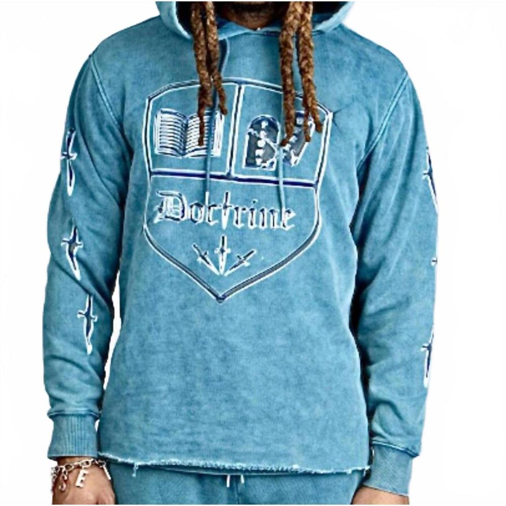 NEW DOCTRINE coat of arms hoodie in crystal teal